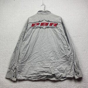 VTG PBR Wrangler Button Down Shirt Men  Long Sleeve Western Rodeo Grey Read